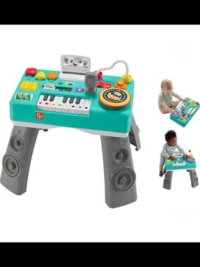 NIB Fisher Price Laugh & Learn Mix & Learn DJ Table Mint Green Toys Viral Kids